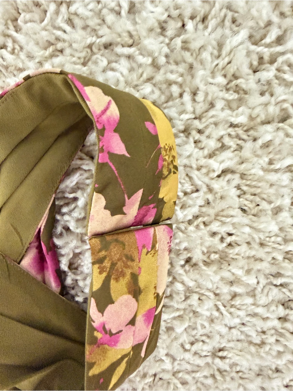 Astr Floral Olive Green Pink Halter Backless Midi Dress - Picture 9 of 14